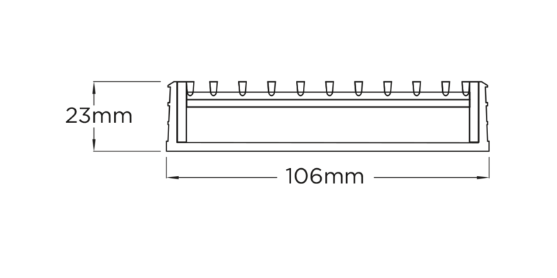 Slimline Linear Drainage system with Standard (TR) grate style