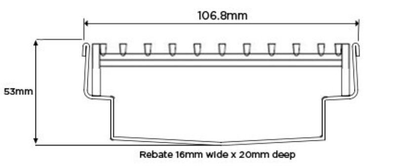 50mm deep linear drainage system with Standard (TR) grate style