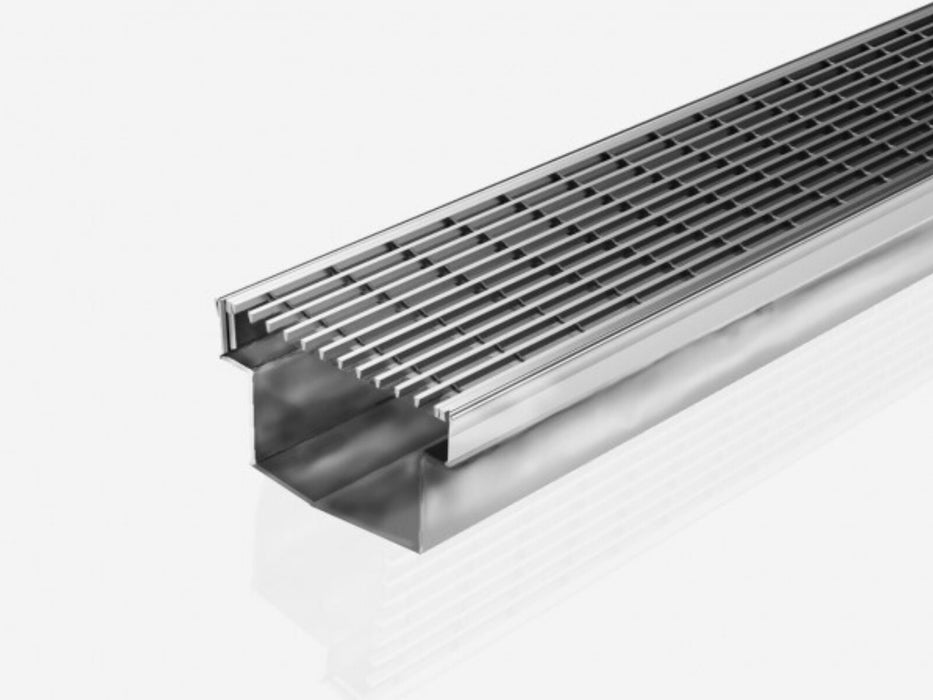 50mm deep linear drainage system with Standard (TR) grate style