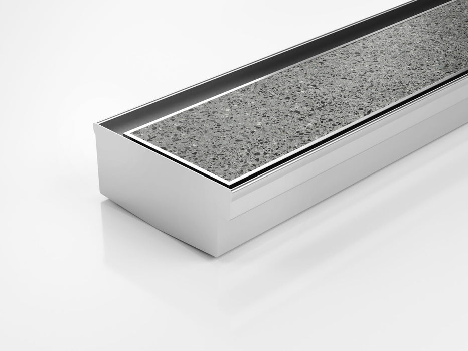 Threshold drainage system for bifold doors with standard (1.5mm thickness) Tile Insert (Ti) grate style