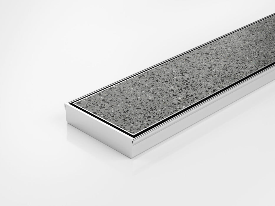 Slimline Linear Drainage system with standard (1.5mm thickness) Tile Insert (Ti) grate style