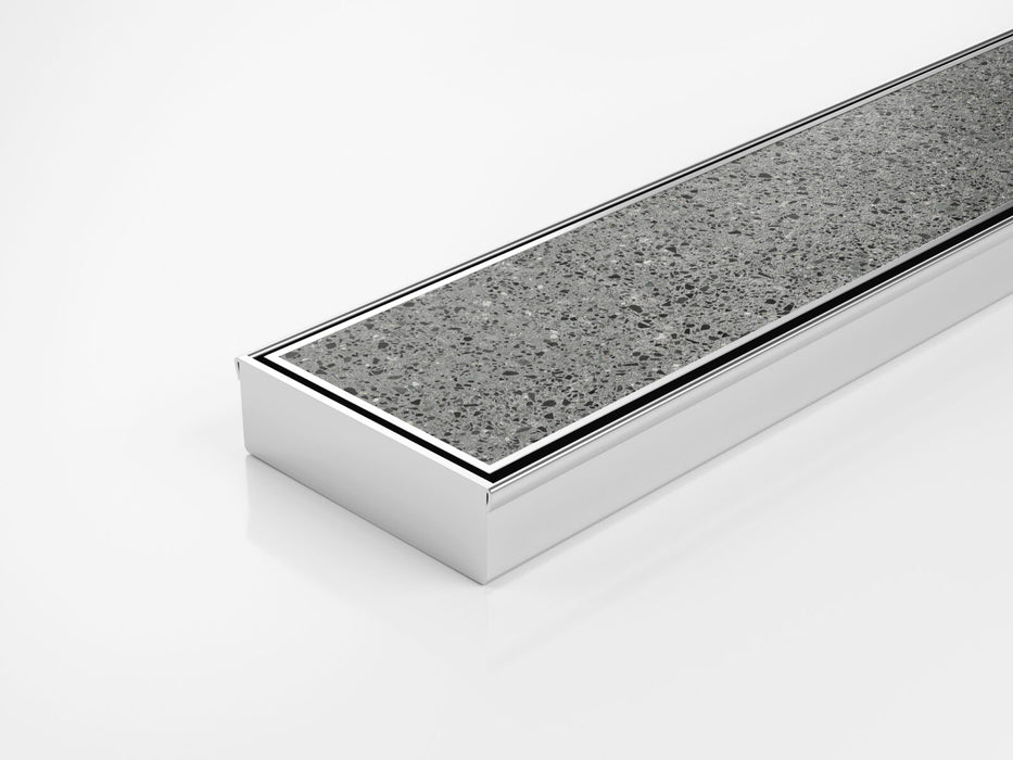 Slimline Linear Drainage system with premium (3mm thickness) Tile Insert (Ti) grate style