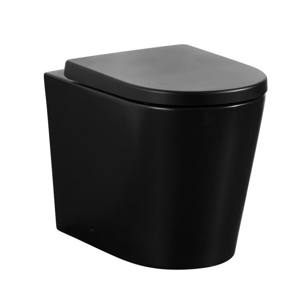Poseidon Avis Matt Black Ceramic Wall Faced Floor Pan - Rimless Flush ...