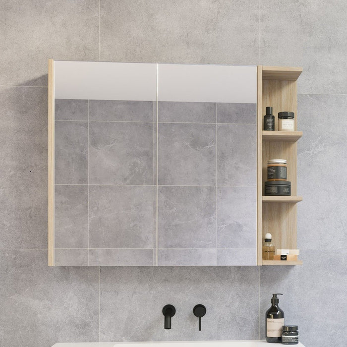 750-1350*720mm Timberline New York Classic Oak Woodgrain Shaving Cabinet With Shelf