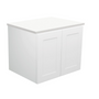 600-1800*455*450mm FIE Mila White EO Board Cabinet Only Satin Wall Hung Vanity - Brushed Nickel Handle - HD reno