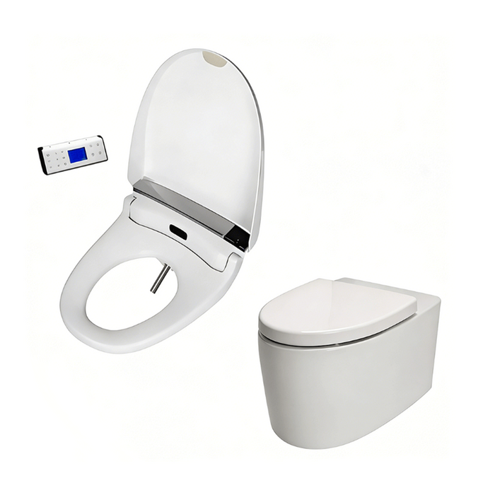 560mm Kohler Grande Rimless Wall Hung Smart Toilet With Electronic Handheld Remote Bidet Seat