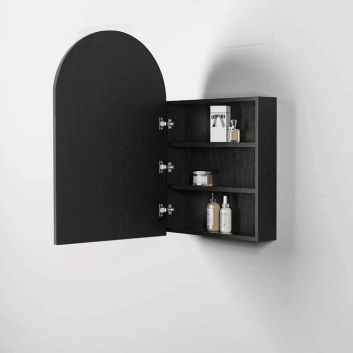 900*600mm Otti Archie Black Oak Polyurethane Arch Wall Mounted Shaving Cabinet