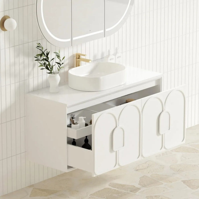 600-1800*460*550mm OTTI Laguna Mark Il Matt White High Moisture Resistant Plywood Wall Hung Vanity