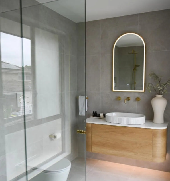 1200*460*450mm OTTI Bondi Natural Oak Cabinet Only and Stone Top Bathroom Wall Hung Vanity - HD reno