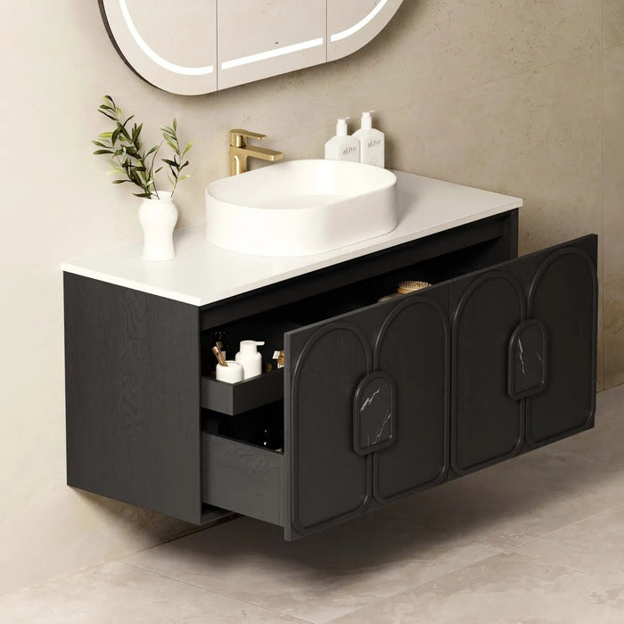 600-1800*460*550mm OTTI Laguna Mark Il Black Oak High Moisture Resistant Plywood Wall Hung Vanity