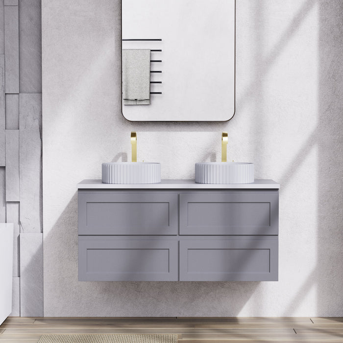 600-1500*460*560mm Matt Grey Bathroom Vanity Wall Hung Cabinet Only and Ceramic/Stone Top Available