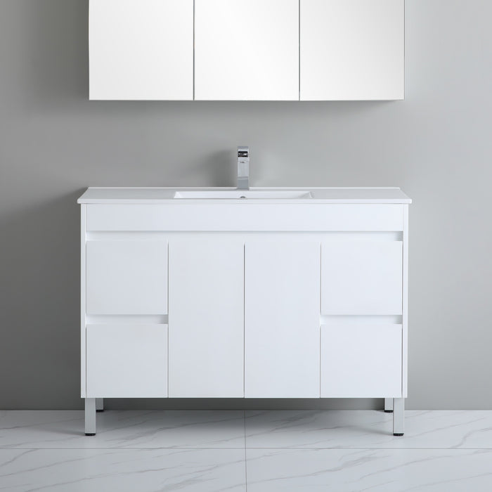 900-1800*460mm Bathroom Vanity Standard PVC Gloss White Freestanding With Legs Vanity - HD reno