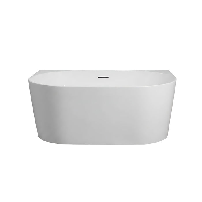1200/1400/1500/1700mm Mercio Musen Gloss White Oval Ultra-Thin Back To Wall Bathtub