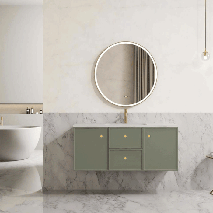 600-1500*455*480mm Poseidon CETO Miami Olive Green PVC Wall Hung Bathroom Vanity Cabinet