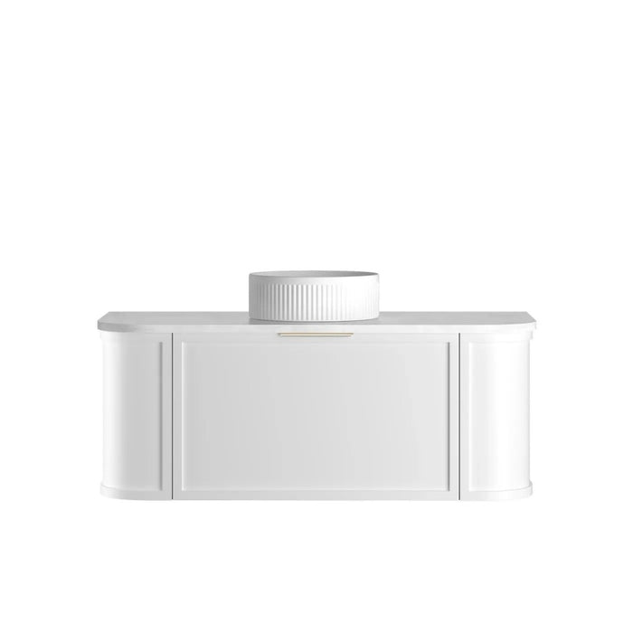 600-1800*452*450mm OTTI Hampshire Stain White High Moisture Resistant Plywood Curve Wall Hung Vanity