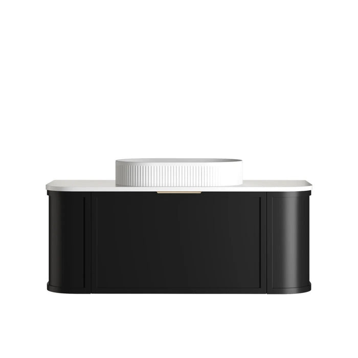 600-1800*452*450mm OTTI Hampshire Stain Black High Moisture Resistant Plywood Curve Wall Hung Vanity
