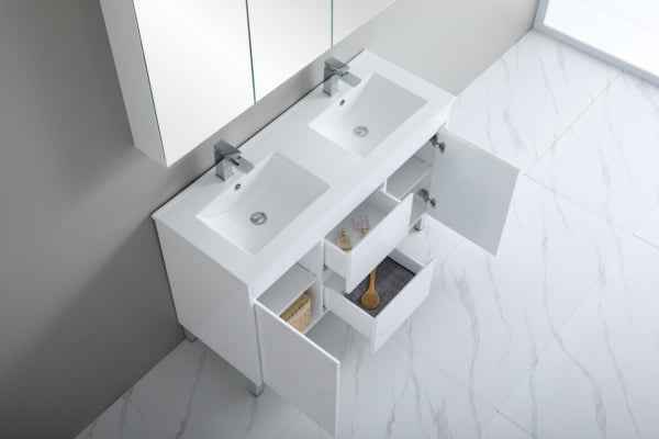 900-1800*460mm Bathroom Vanity Standard PVC Gloss White Freestanding With Kickboard Vanity