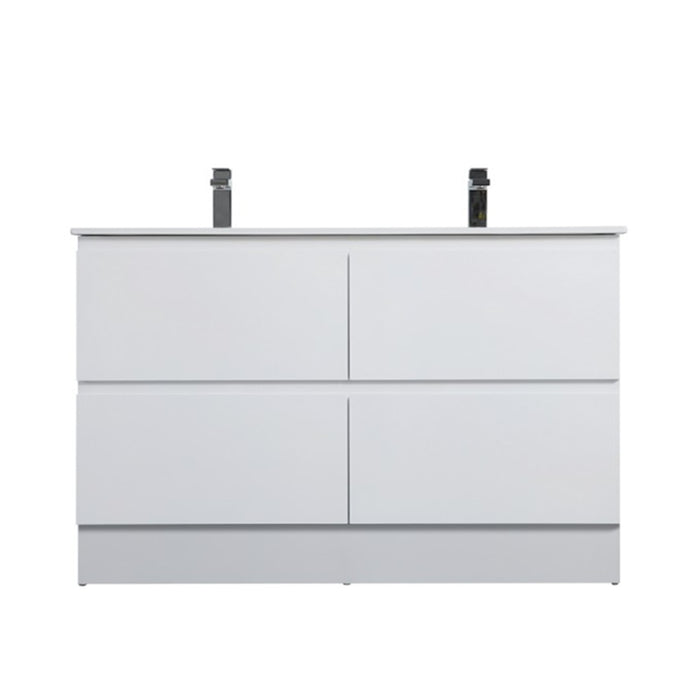 600-1500*460*880mm Poseidon Riva White Bathroom Freestanding Vanity With Kickboard