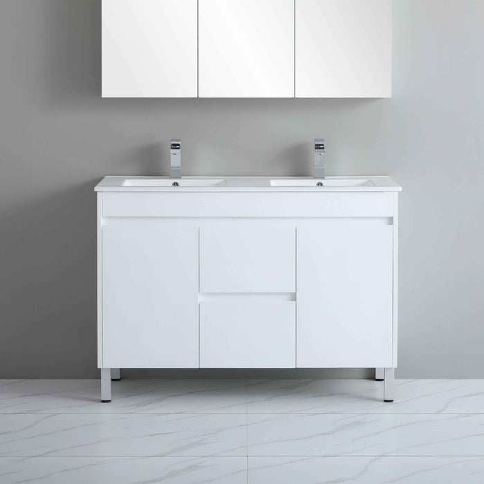 900-1800*460mm Bathroom Vanity Standard PVC Gloss White Freestanding With Kickboard Vanity