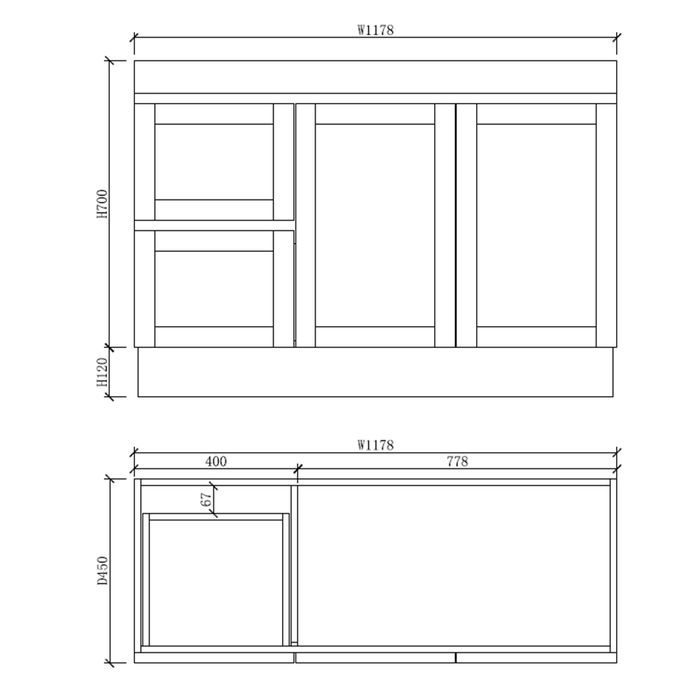 600-1500*450*820mm ABS Miami Matt White Shaker Plywood Freestanding Vanity With Legs