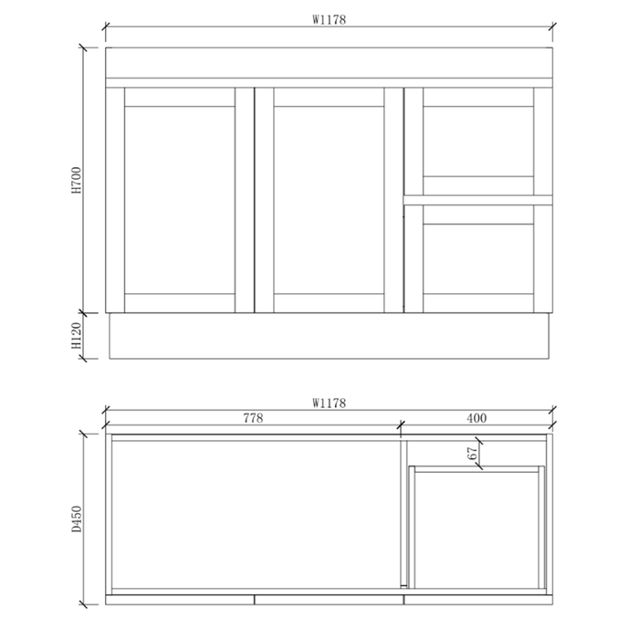 600-1500*450*820mm ABS Miami Matt White Shaker Plywood Freestanding Vanity With Legs
