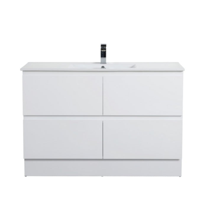 600-1500*460*880mm Poseidon Riva White Bathroom Freestanding Vanity With Kickboard
