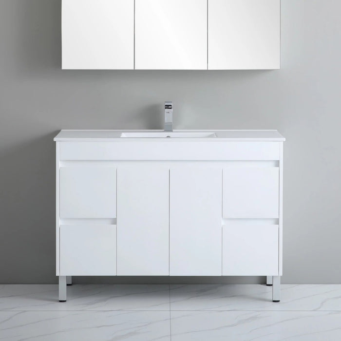 900-1800*460*880mm Poseidon Standard Gloss White PVC Freestanding Vanity With Legs