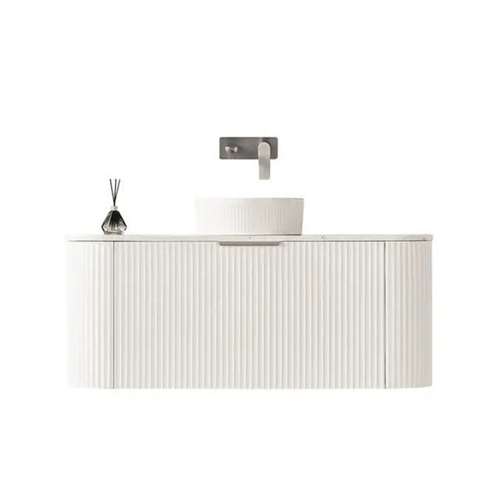 600-1800*500*470mm Poseidon Avalon Matt White PVC Fluted Wall Hung Bathroom Vanity