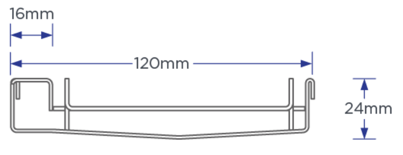 Shower Screen Support modular drainage kit with standard (1.5mm thickness) Tile Insert (Ti) grate style