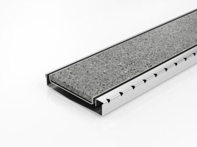 Shower Screen Support modular drainage kit with standard (1.5mm thickness) Tile Insert (Ti) grate style