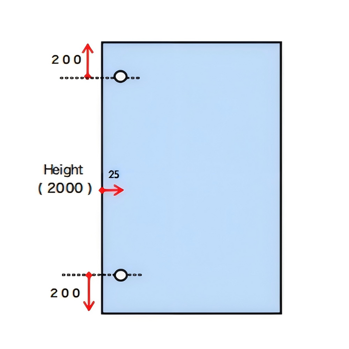 1250-1400mm Glasspro Frameless Chrome Brackets Walk In Single Panel Shower Screens - 2000mm Height