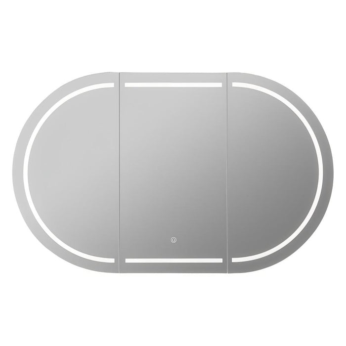 900/1200/1500mm Poseidon LED Olivia Oval Copper-free Polyurethane Shaving Cabinet