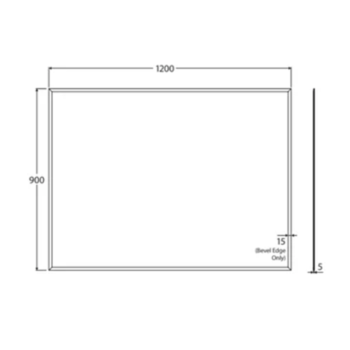 600-1800*900*5mm Fienza Frameless Copper-free Glass Rectangle Pencil Edge Glue-On Mirror