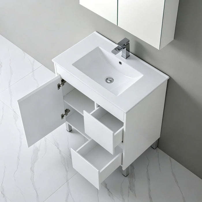 600-750*460*880mm Poseidon Standard With Kickboard PVC Gloss White Freestanding Vanity
