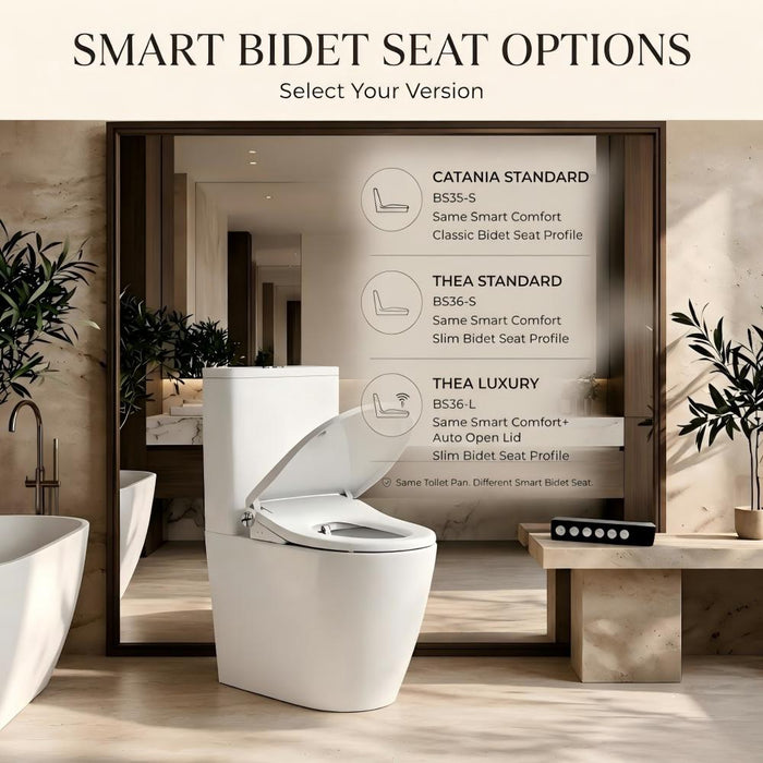 655*375*870mm Lafeme Thea/Catania Vega Rimless Tornado Back To Wall Smart Toilet Suite With Extra Height