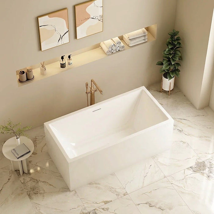 1300/1400/1500/1700mm Mercio Orta Gloss White Rectangle Multi-Fit Freestanding Bathtub