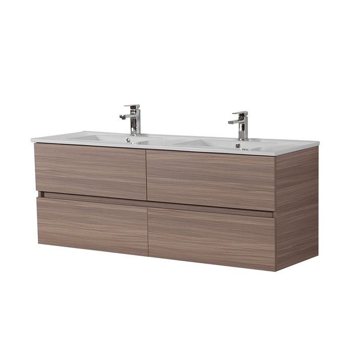 600-1500*460*560mm Poseidon Stella Oak PVC Bathroom Wall Hung Vanity
