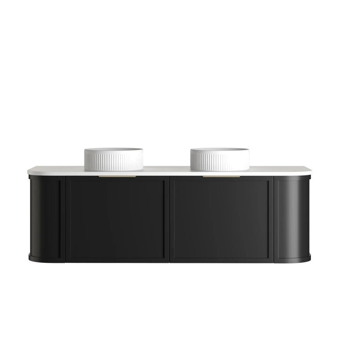 600-1800*452*450mm OTTI Hampshire Stain Black High Moisture Resistant Plywood Curve Wall Hung Vanity