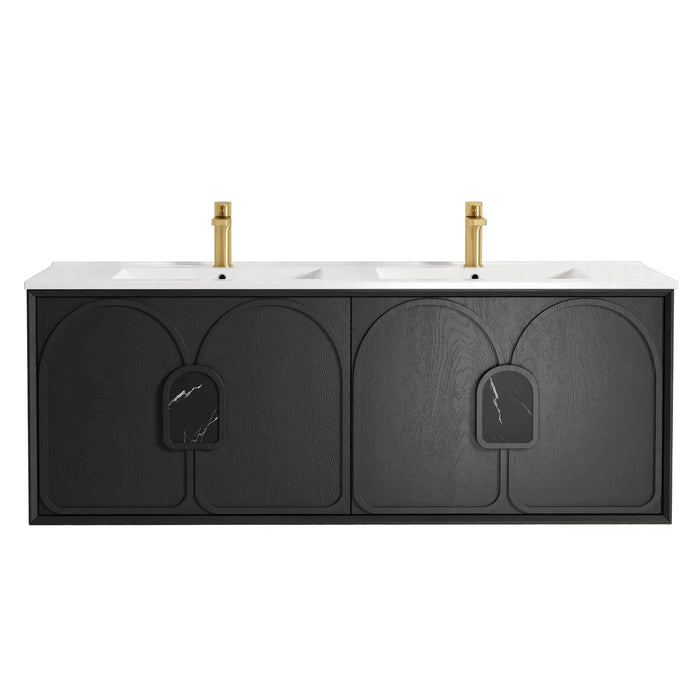 600-1800*460*550mm OTTI Laguna Mark Il Black Oak High Moisture Resistant Plywood Wall Hung Vanity