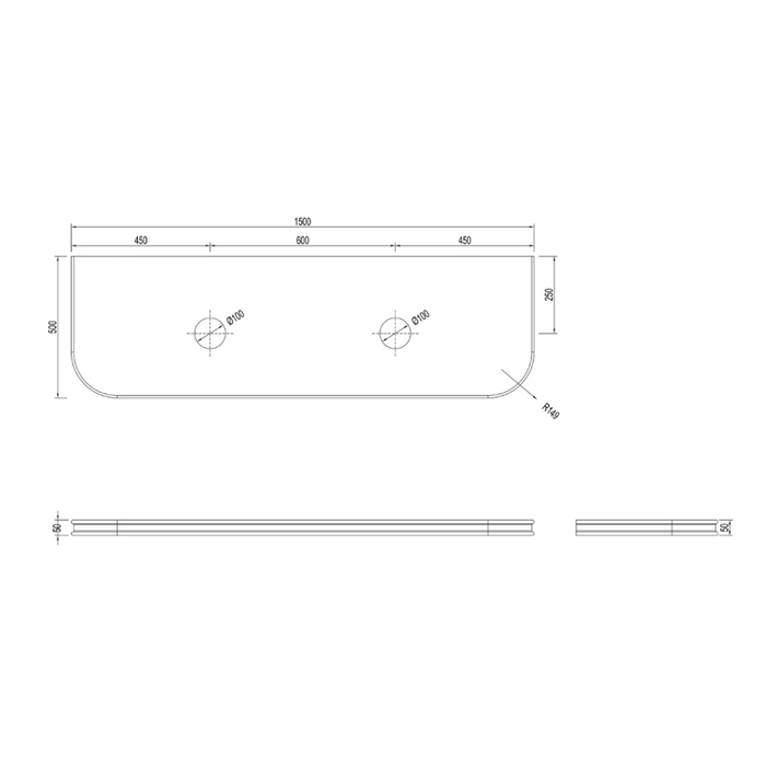 600-1800*490*550mm Otti Havana Sable Walnut Fluted Curve Wall Hung Vanity