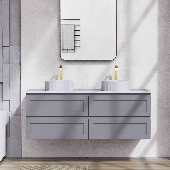 600-1500*460*560mm Matt Grey Bathroom Vanity Wall Hung Cabinet Only and Ceramic/Stone Top Available
