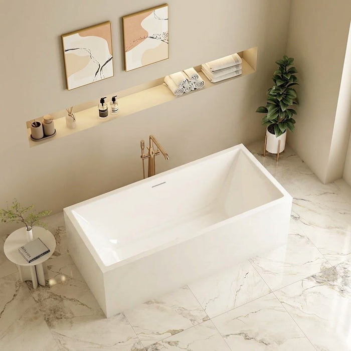 1300/1400/1500/1700mm Mercio Orta Gloss White Rectangle Multi-Fit Freestanding Bathtub