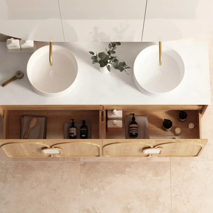 600-1800*460*550mm OTTI Laguna Mark Il Natural Woodland Oak High Moisture Resistant Plywood Wall Hung Vanity