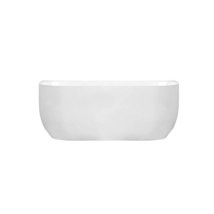 1500/1700mm Mercio Anna Gloss White Oval Back To Wall Bathtub