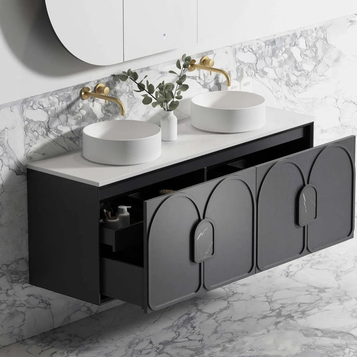 600-1800*460*550mm OTTI Laguna Mark Il Black Oak High Moisture Resistant Plywood Wall Hung Vanity
