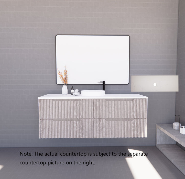600-1800*450*550mm ABS Bali White Oak MR Melamined Board Panel With PVC Coating Fluted Wall Hung Vanity