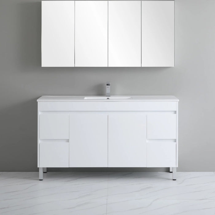 900-1800*460*880mm Poseidon Standard Gloss White PVC Freestanding Vanity With Legs