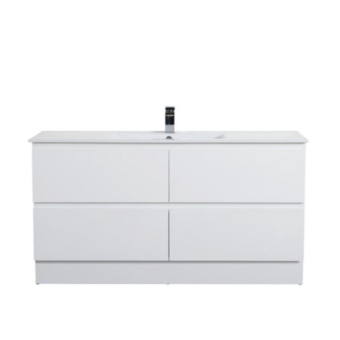 600-1500*460*880mm Poseidon Riva White Bathroom Freestanding Vanity With Kickboard