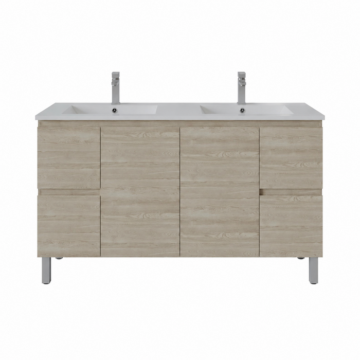 600-1800*460*880mm Poseidon Nordic Classic Oak Standard With Legs PVC Freestanding Vanity