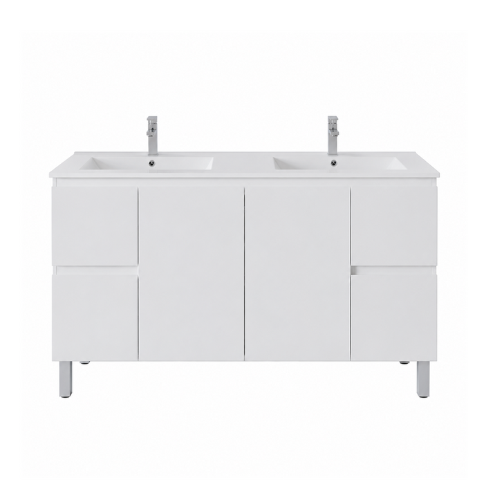 600-1800*460*880mm Poseidon Nordic Gloss White Standard With Legs PVC Freestanding Vanity